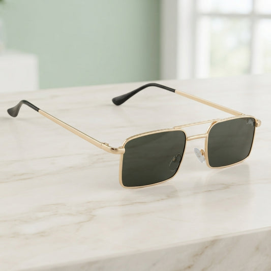 Gilded Vintage – Square Geometric Sunglasses