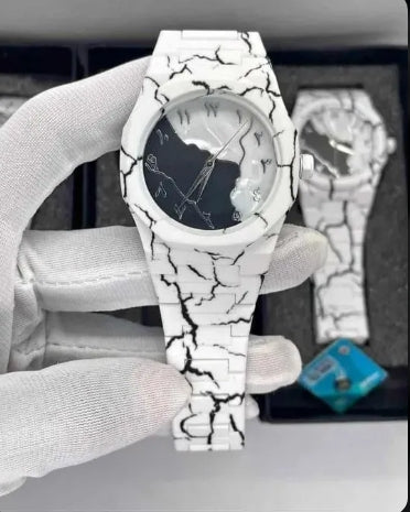 Zebra Monochrome 45mm – Artistic Marble-Pattern Men’s Watch