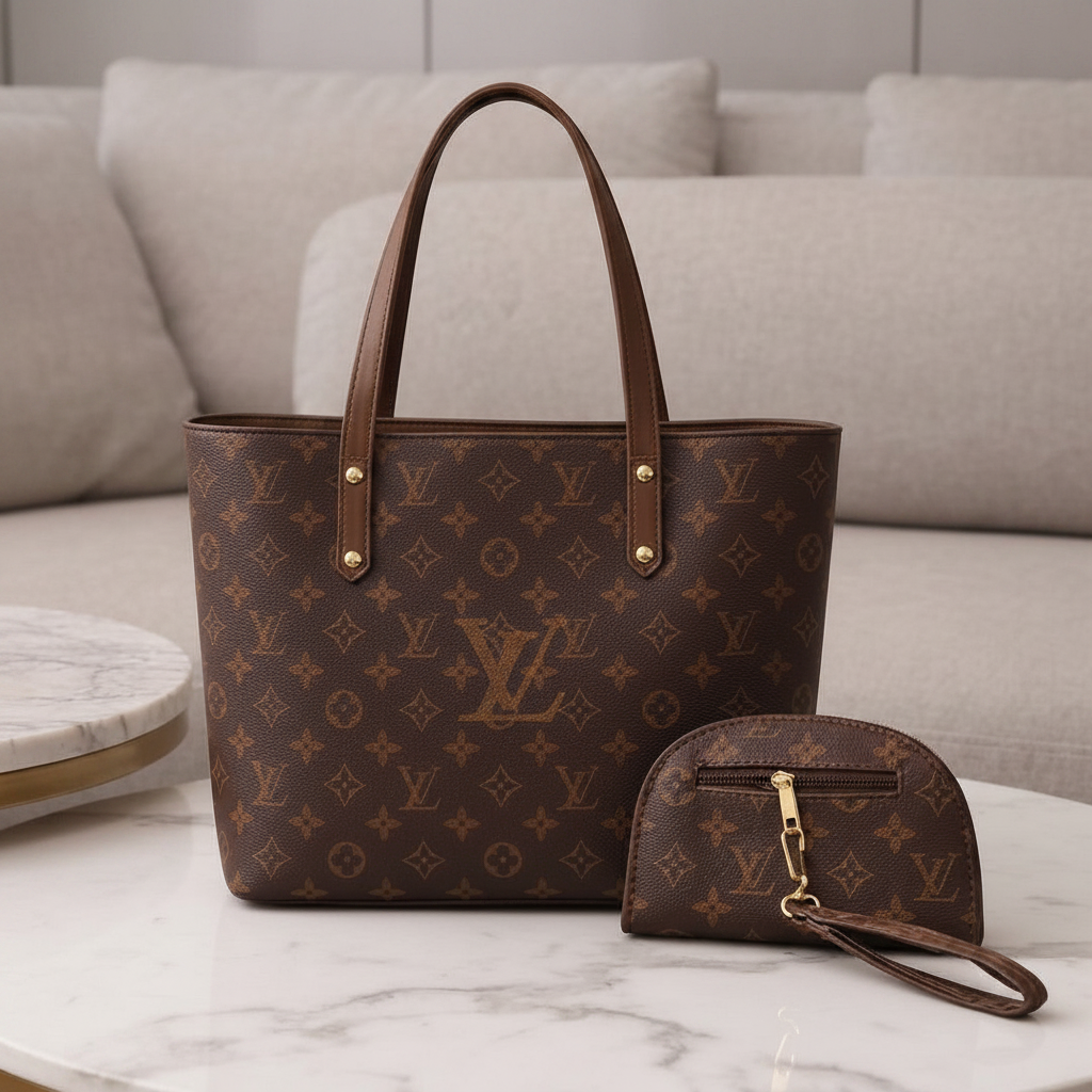 Heritage Monogram Tote flat lay