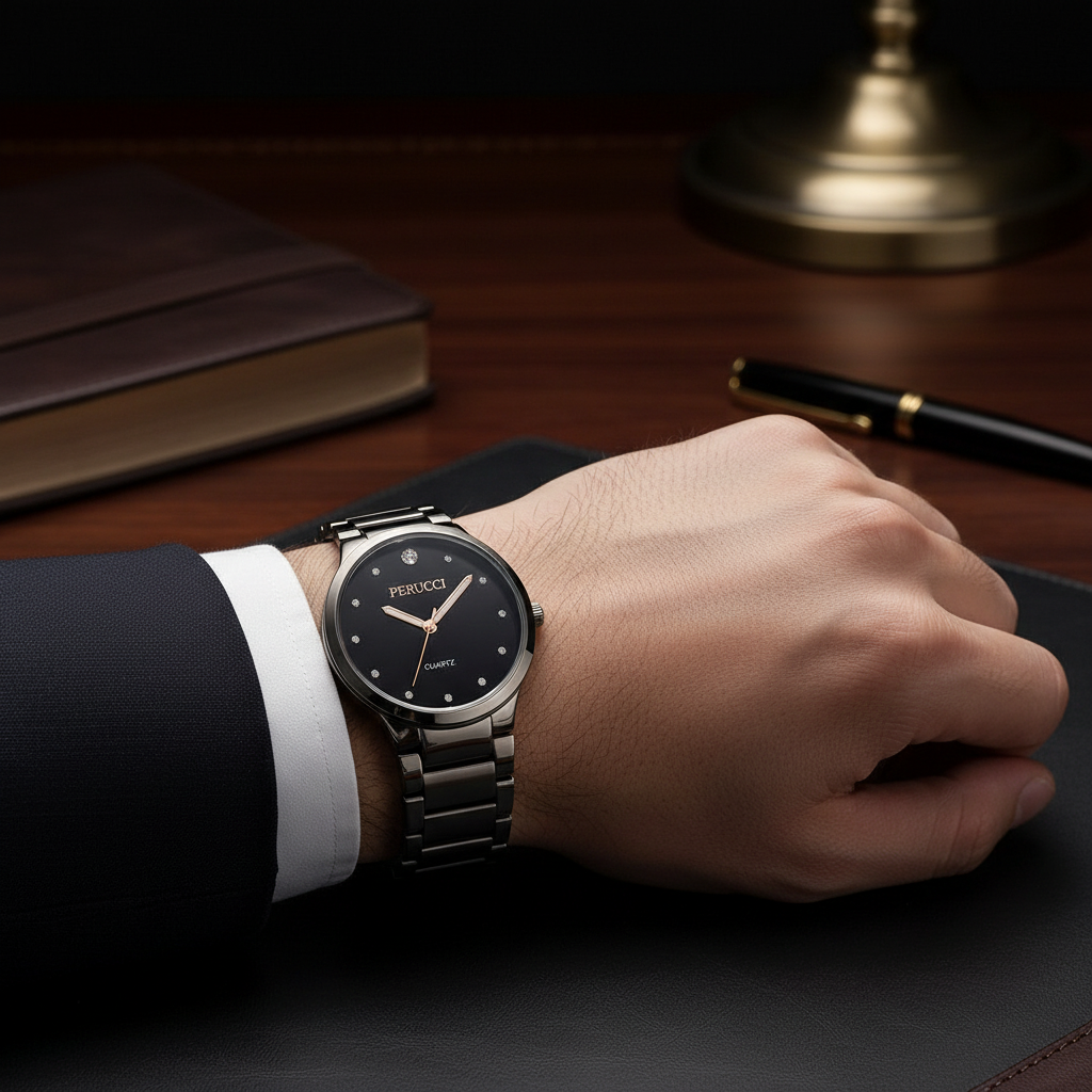 Perucci Minimalist Watch lifestyle wrist shot