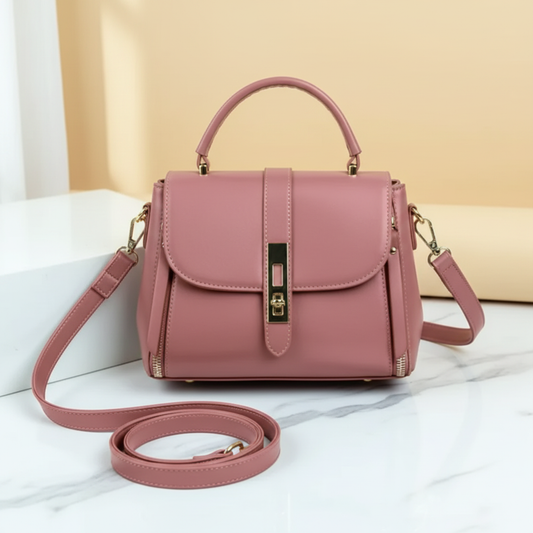 Blush Harmony satchel flat lay