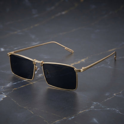 Aura Gold – Rectangular Luxury Sunglasses