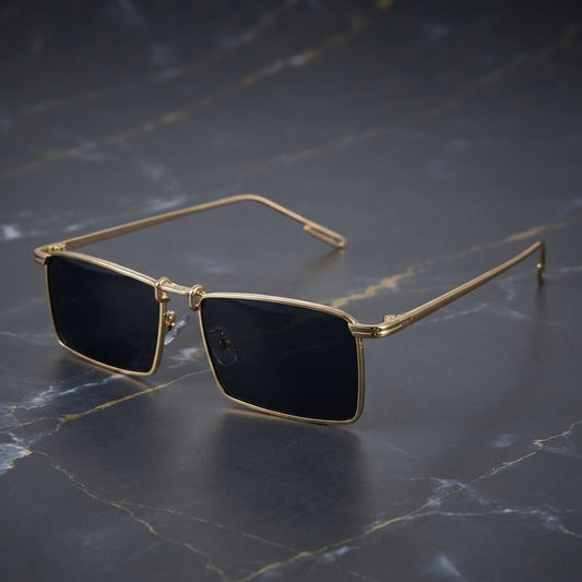 Aura Gold – Rectangular Luxury Sunglasses