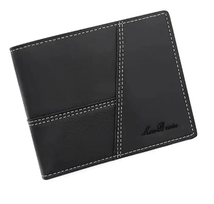 Men Bense Modern Stitch-Detail PU Leather Bifold Wallet