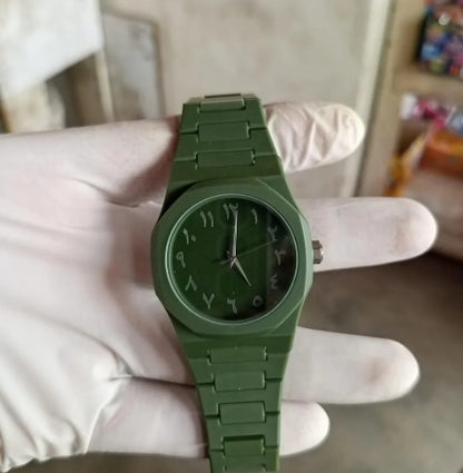Tactical Olive Carbon: 45mm Minimalist Matte Edition (Arabic Dial)
