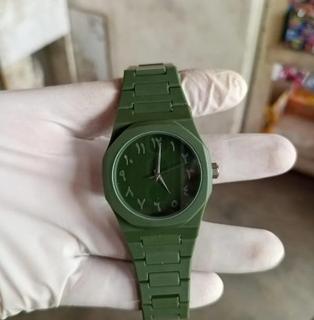Tactical Olive Carbon: 45mm Minimalist Matte Edition (Arabic Dial)