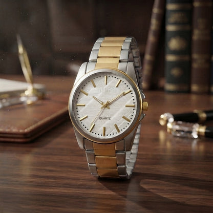 Classic Two-Tone Gold & Silver Quartz Watch