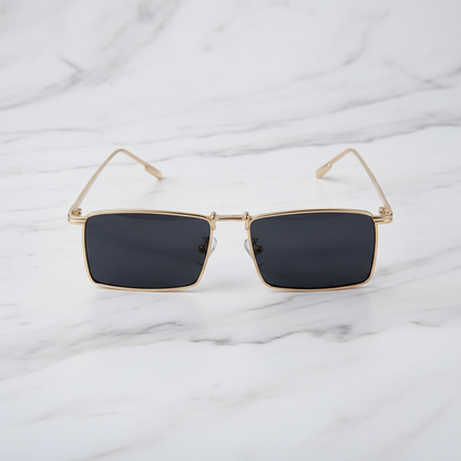 Aura Gold sunglasses flat lay