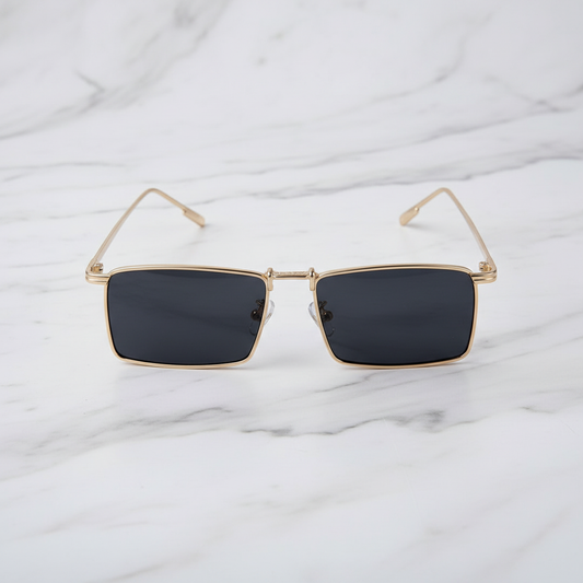 Aura Gold sunglasses flat lay