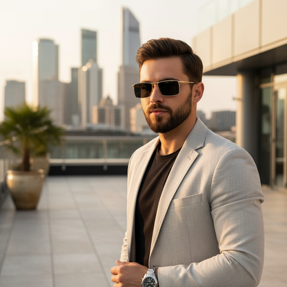 Aura Gold sunglasses lifestyle