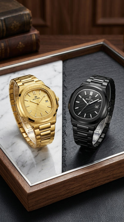 Bestwin Signature Series: Premium Stainless Steel Men’s Watch (Day-Date Feature)
